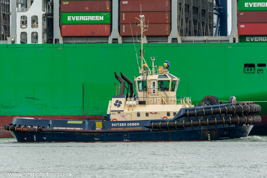 Photograph of the vessel  Svitzer Deben pictured at Felixstowe on 16th August 2024