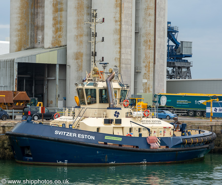 Photograph of the vessel  Svitzer Eston pictured at Southampton on 8th July 2023