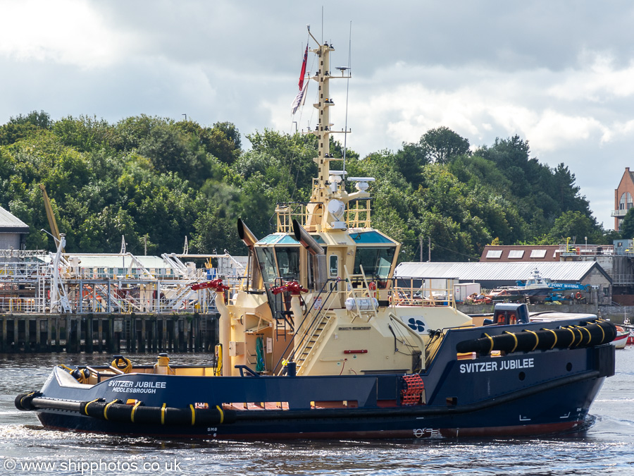 Photograph of the vessel  Svitzer Jubilee pictured at North Shields on 28th August 2023