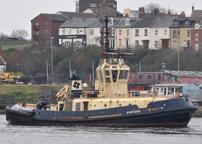 Photograph of the vessel  Svitzer Lyndhurst pictured passing North Shields on 23rd March 2012