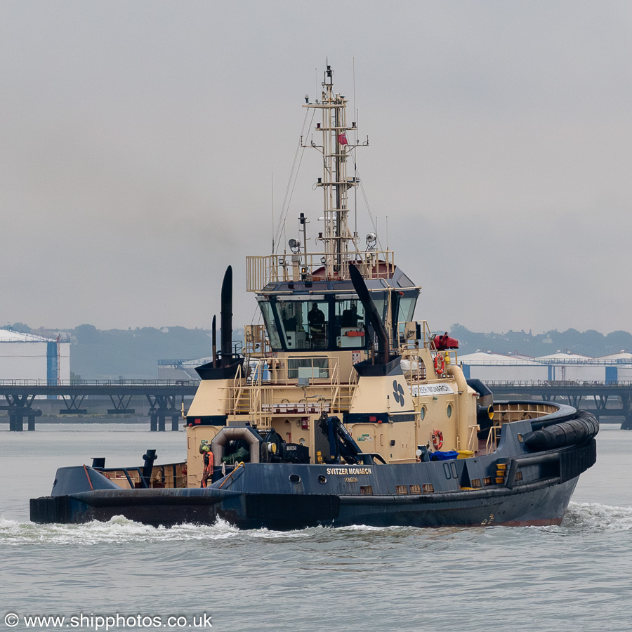 Photograph of the vessel  Svitzer Monarch pictured at London Gateway on 19th July 2025