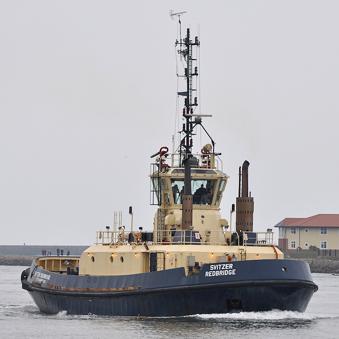 Photograph of the vessel  Svitzer Redbridge pictured passing North Shields on 23rd March 2012