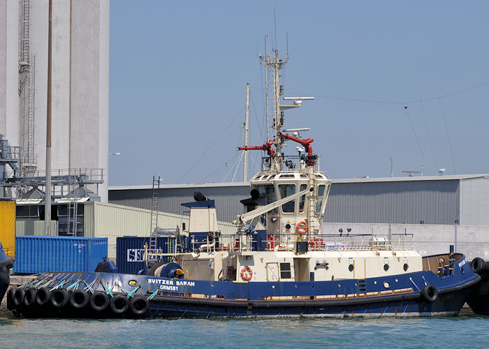 Photograph of the vessel  Svitzer Sarah pictured at Southampton on 8th June 2013