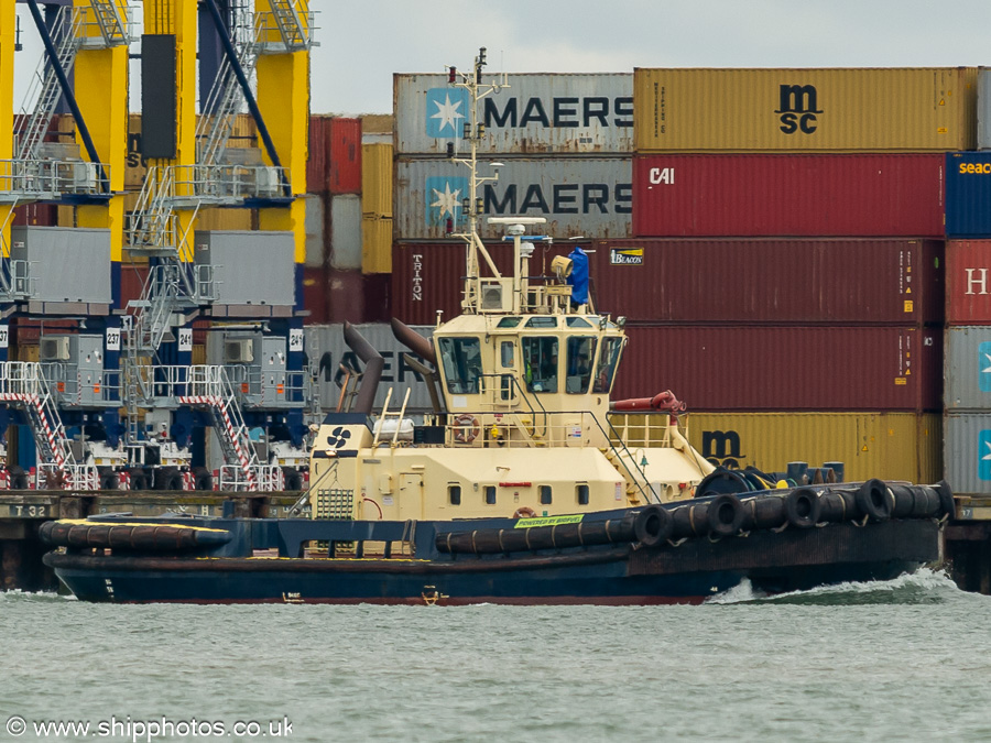 Photograph of the vessel  Svitzer Shotley pictured at Felixstowe on 16th August 2024