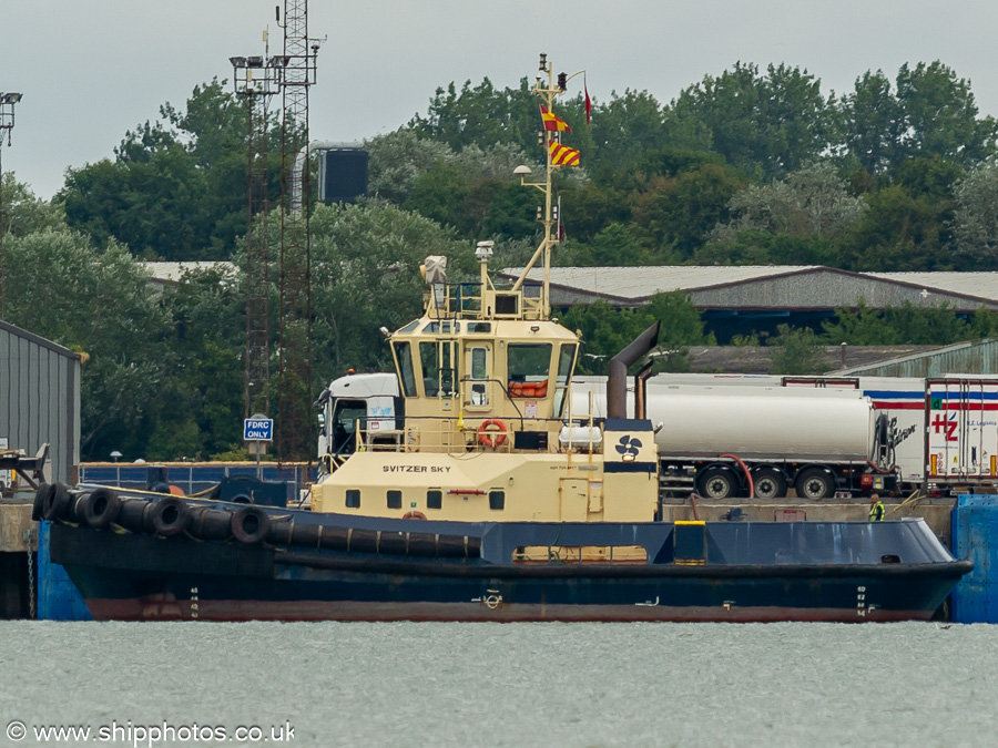 Photograph of the vessel  Svitzer Sky pictured at Felixstowe on 16th August 2024