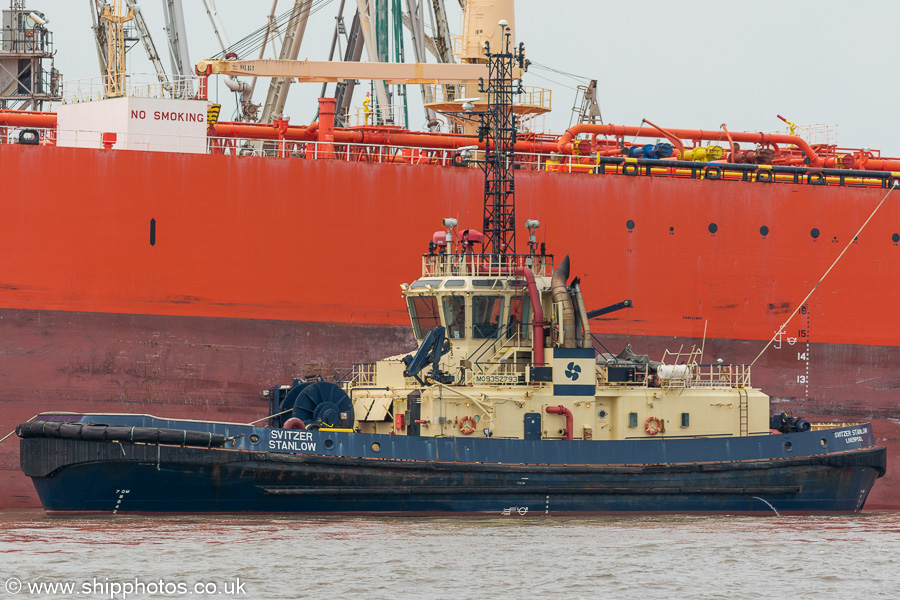 Photograph of the vessel  Svitzer Stanlow pictured at Tranmere Oli Terminal on 3rd August 2019