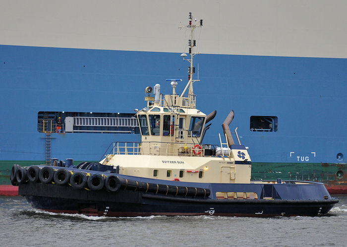 Photograph of the vessel  Svitzer Sun pictured at North Shields on 30th December 2013