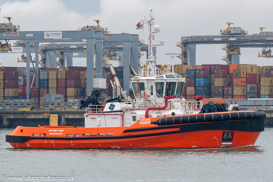 Photograph of the vessel  Svitzer Tiger pictured at London Gateway on 19th July 2025