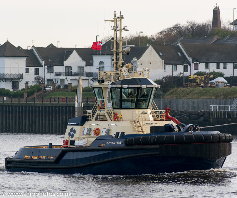 Photograph of the vessel  Svitzer Tyne pictured at North Shields on 27th December 2014