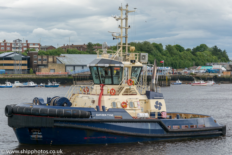 Photograph of the vessel  Svitzer Tyne pictured at North Shields on 1st July 2017