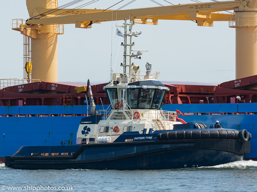 Photograph of the vessel  Svitzer Tyne pictured passing North Shields on 12th July 2019