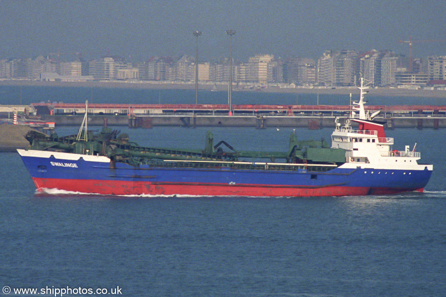 Photograph of the vessel  Swalinge pictured departing Zeebrugge on 7th May 2003