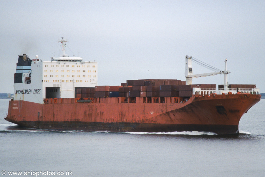 Photograph of the vessel  Taiko pictured on the Westerschelde passing Vlissingen on 19th June 2002