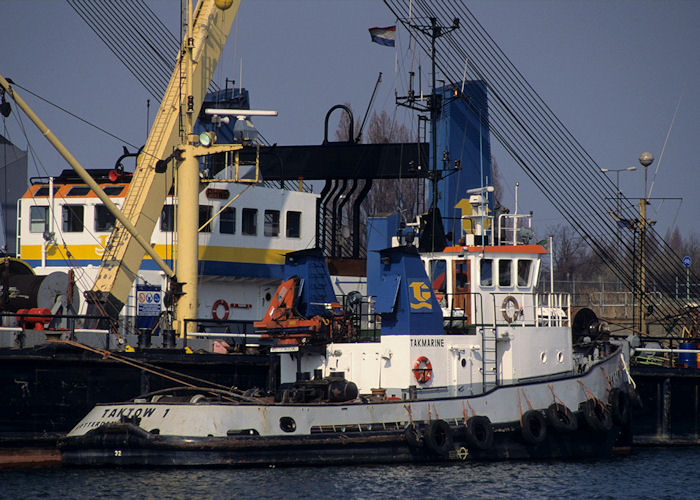 Photograph of the vessel  Taktow 1 pictured in Wiltonhaven, Rotterdam on 14th April 1996
