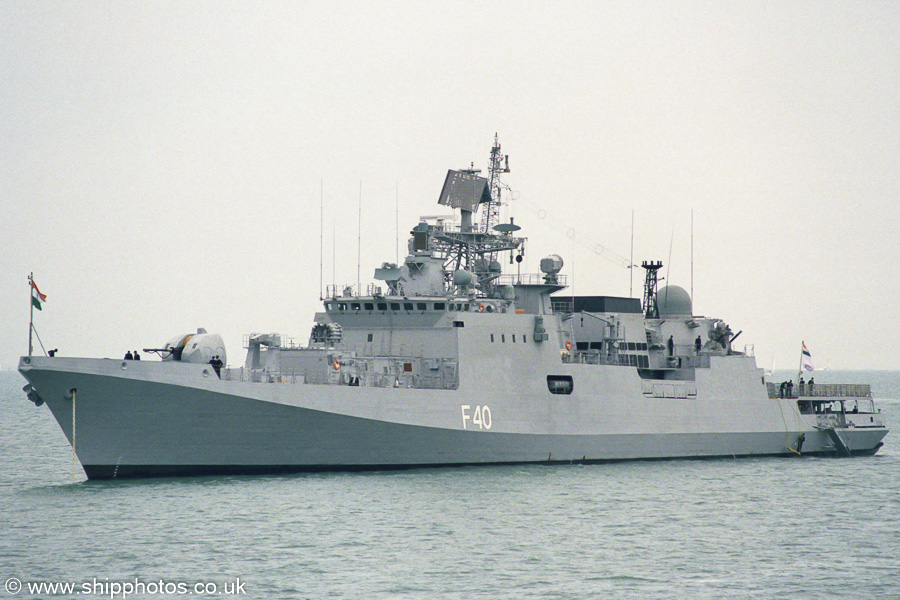Photograph of the vessel INS Talwar pictured at anchor in the Solent on 5th July 2003