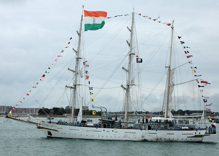 Photograph of the vessel  Tarangini pictured at the International Festival of the Sea, Portsmouth Naval Base on 3rd July 2005