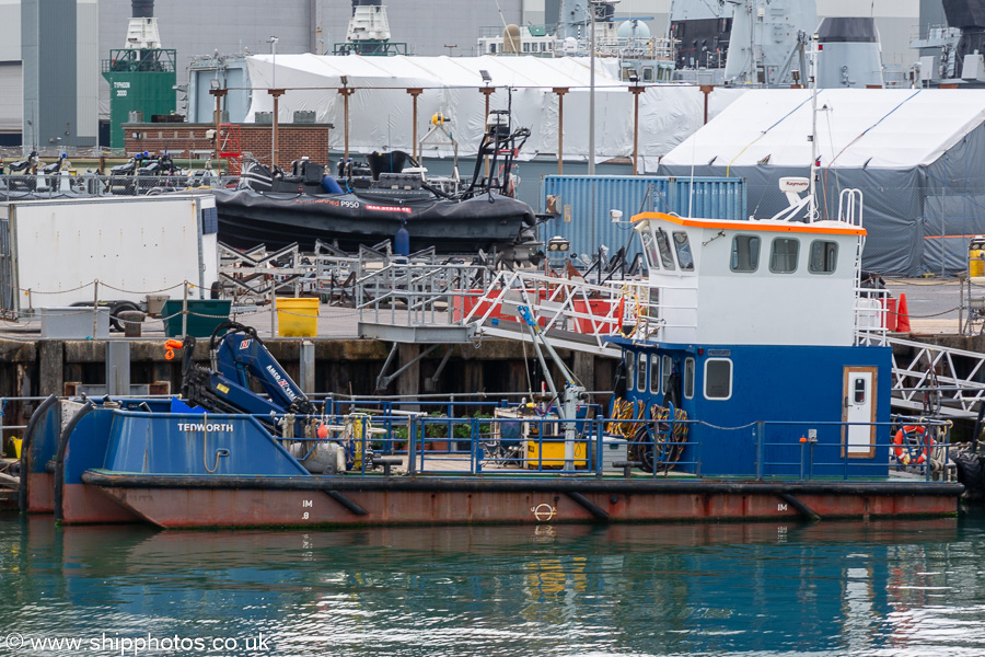 Photograph of the vessel  Tedworth pictured in Portsmouth Naval Base on 8th July 2023