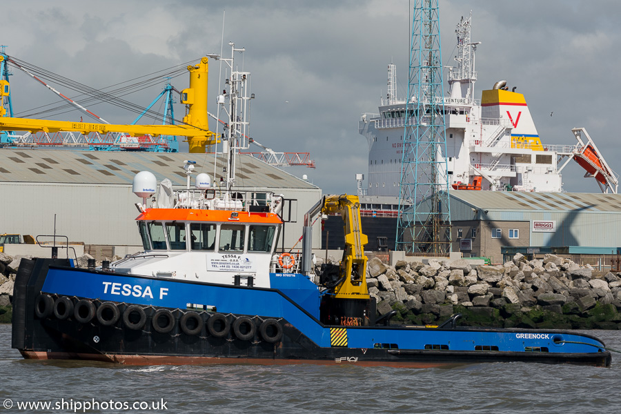 Photograph of the vessel  Tessa F pictured at the Liverpool2 Terminal development, Liverpool on 20th June 2015