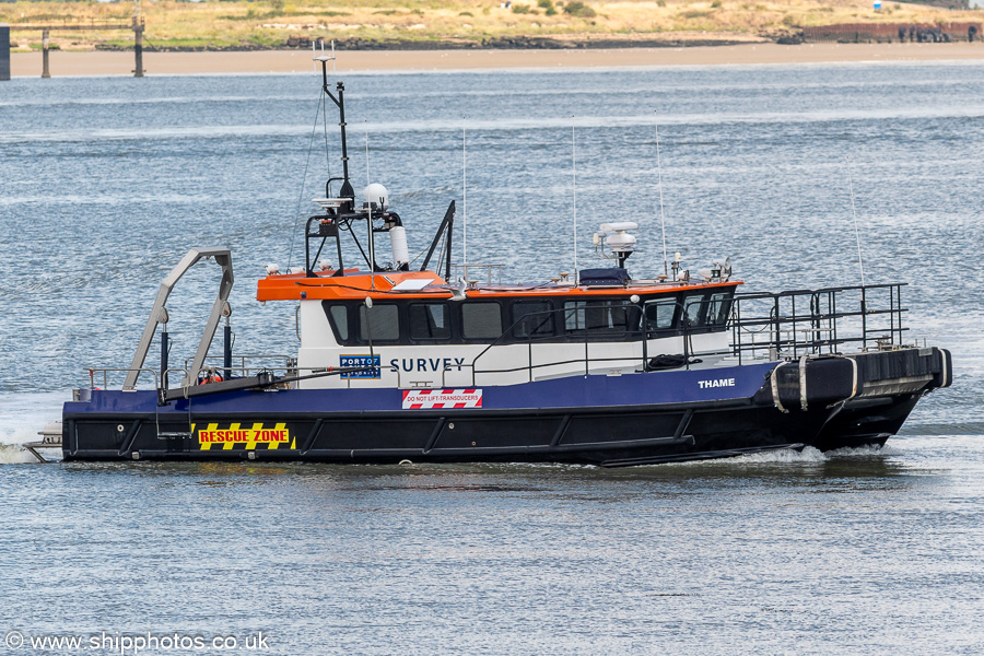 Photograph of the vessel rv Thame pictured at Gravesend on 18th July 2025