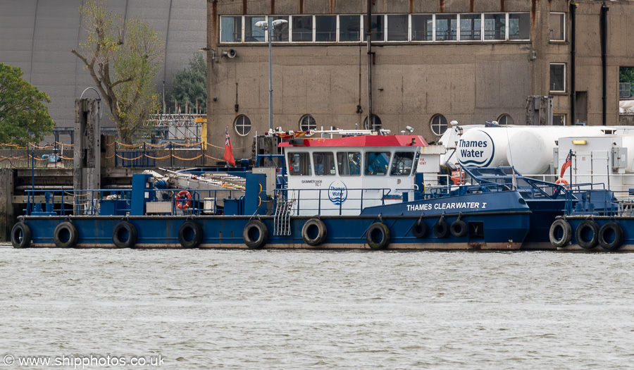 Photograph of the vessel  Thames Clearwater I pictured at Crossness on 20th July 2025