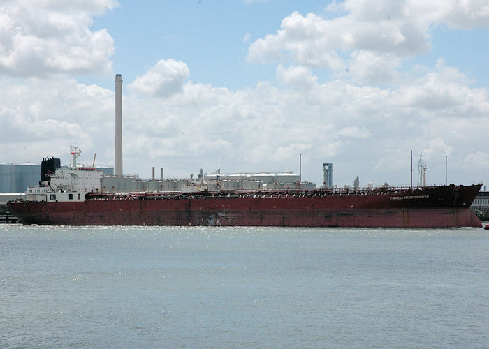 Photograph of the vessel  Theresa Mediterranean pictured in the 1e Petroleumhaven, Rotterdam on 19th June 2010