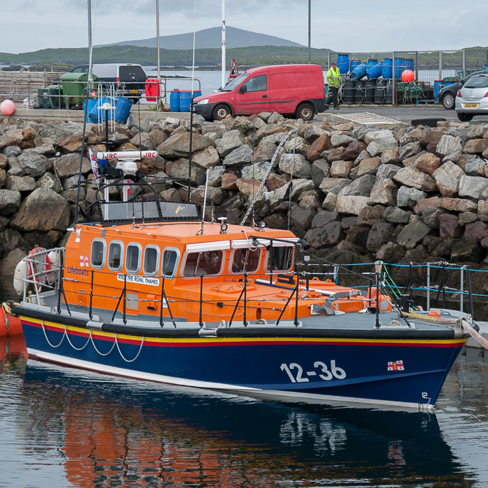 Photograph of the vessel RNLB The Royal Thames pictured at Leverburgh on 8th May 2014