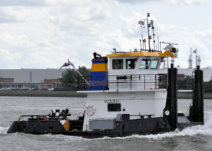 Photograph of the vessel  Thyra pictured passing Vlaardingen on 24th June 2011