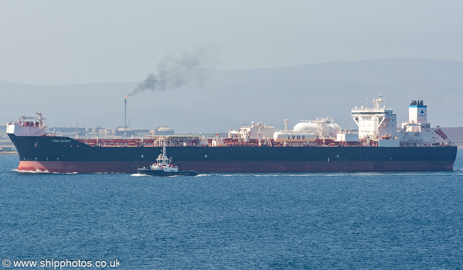 Photograph of the vessel  Tide Spirit pictured departing Scapa Flow on 16th May 2024