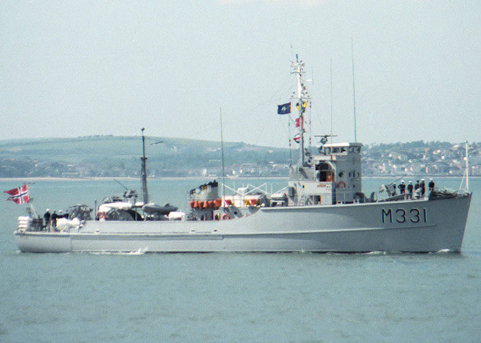 Photograph of the vessel KNM Tista pictured entering Portsmouth Harbour on 5th June 1988