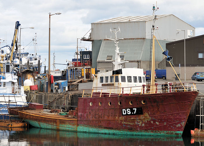 Photograph of the vessel fv Tjeerd Jacoba pictured undergoing reconstruction at Macduff on 6th May 2013