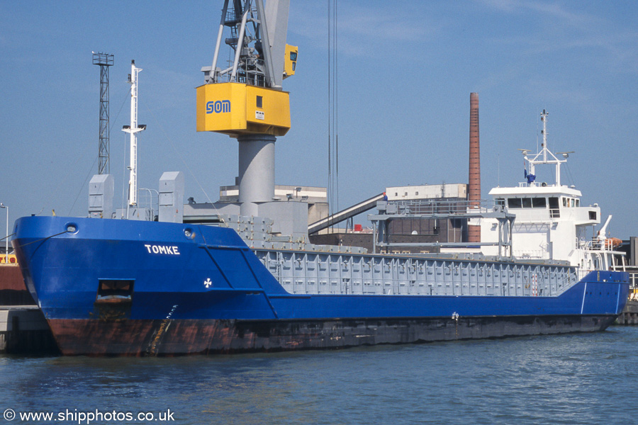 Photograph of the vessel  Tomke pictured in Merwehaven, Rotterdam on 17th June 2002