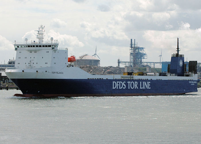 Photograph of the vessel  Tor Finlandia pictured passing Vlaardingen on 19th June 2010