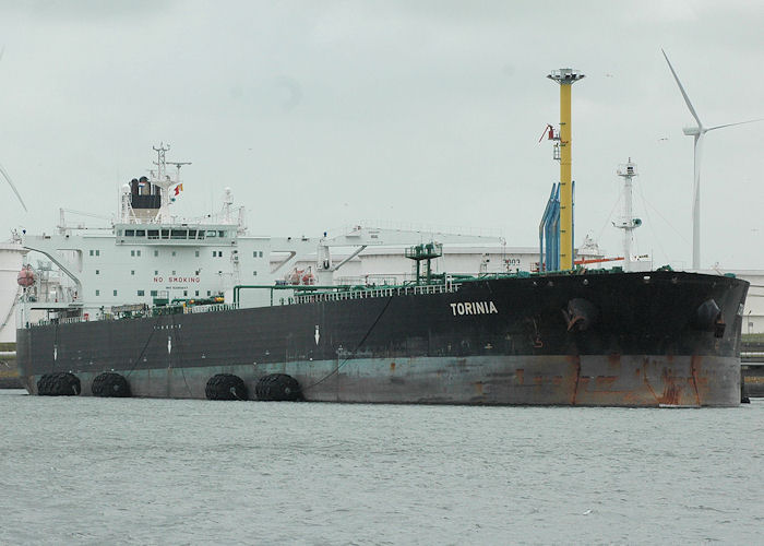 Photograph of the vessel  Torinia pictured in 4e Petroleumhaven, Europoort on 20th June 2010