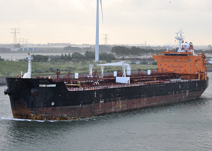 Photograph of the vessel  Torm Garonne pictured on the Calandkanaal, Europoort on 22nd June 2012