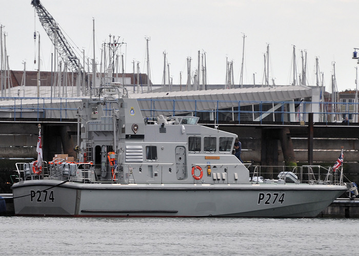 Photograph of the vessel HMS Tracker pictured at Gosport on 20th July 2012
