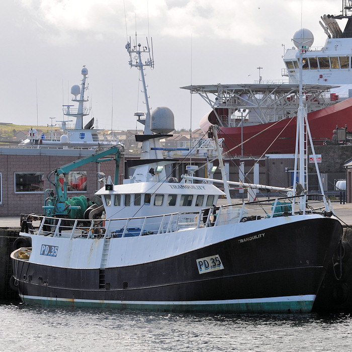 Photograph of the vessel fv Tranquility pictured at Peterhead on 15th April 2012