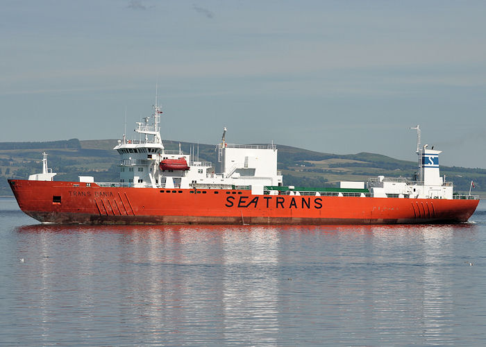 Photograph of the vessel  Trans Dania pictured departing Greenock Ocean Terminal on 20th July 2013