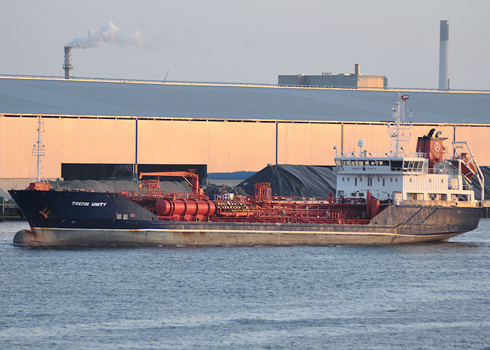 Photograph of the vessel  Trefin Unity pictured passing Vlaardingen on 26th June 2011