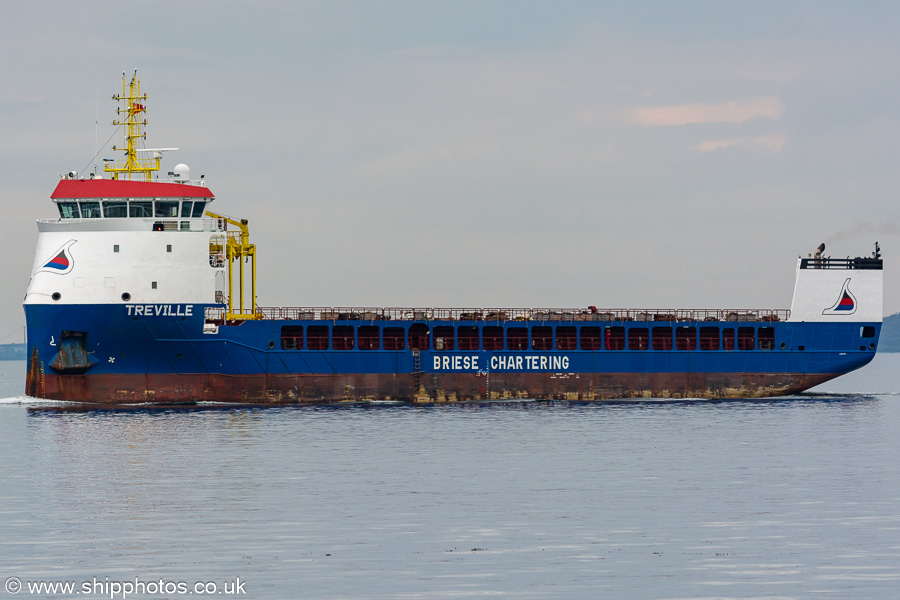 Photograph of the vessel  Treville pictured passing Greenock on 29th September 2022