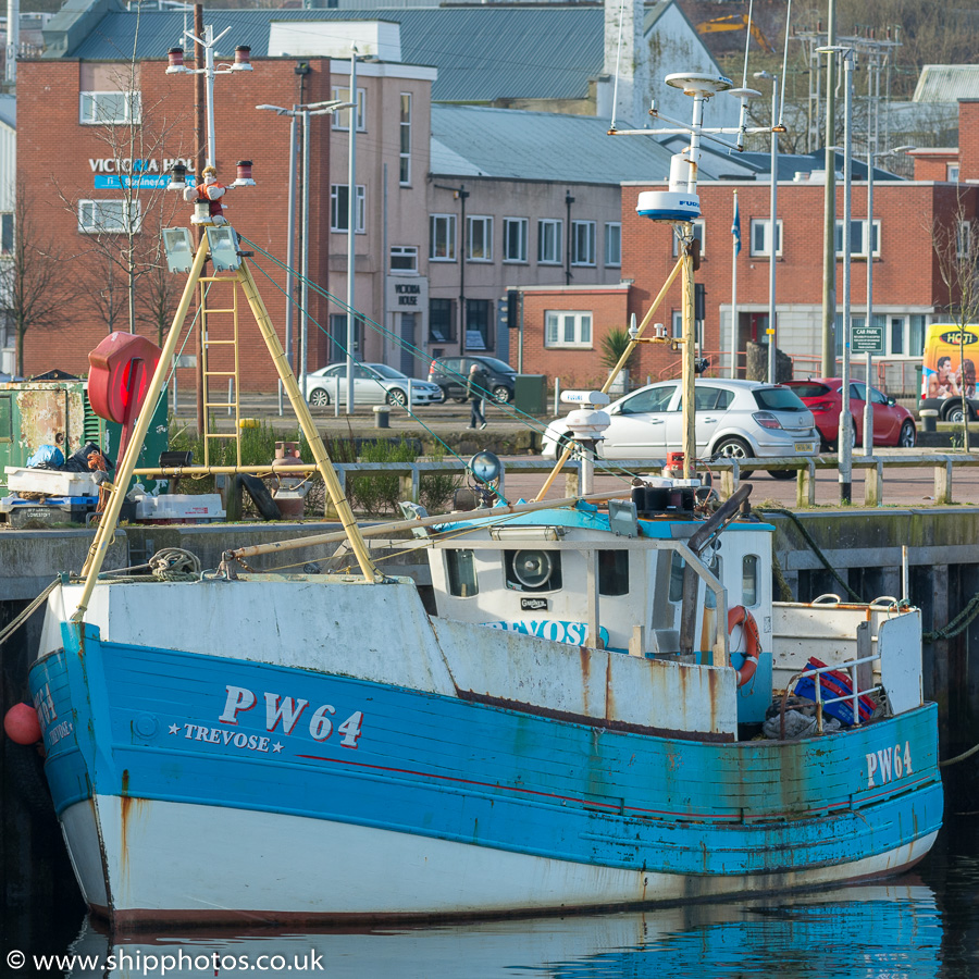 Photograph of the vessel fv Trevose pictured in East India Harbour, Greenock on 26th March 2017