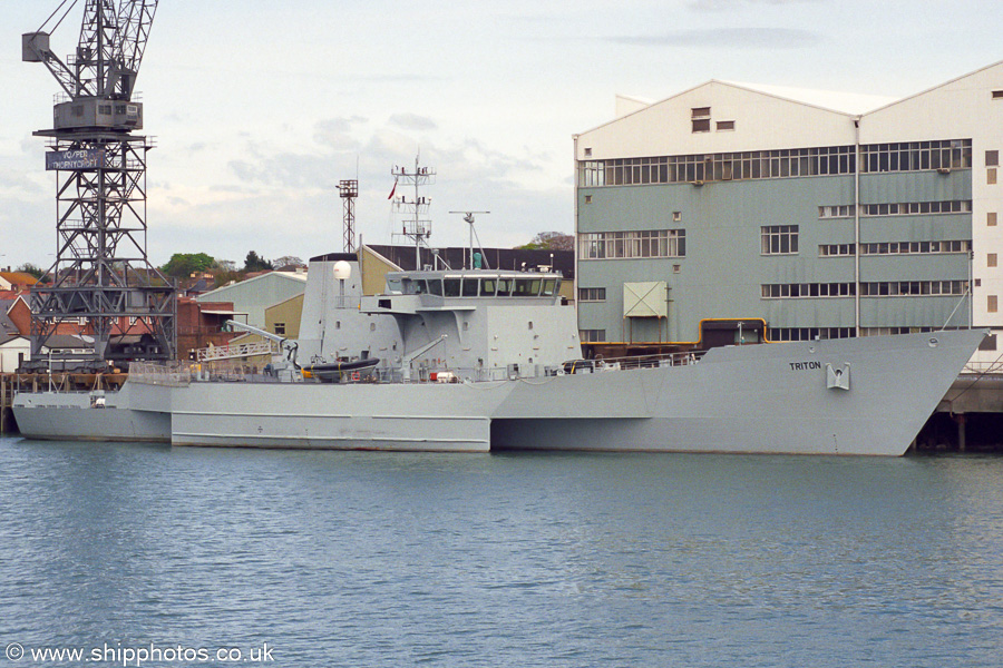 Photograph of the vessel rv Triton pictured at Woolston on 20th April 2002