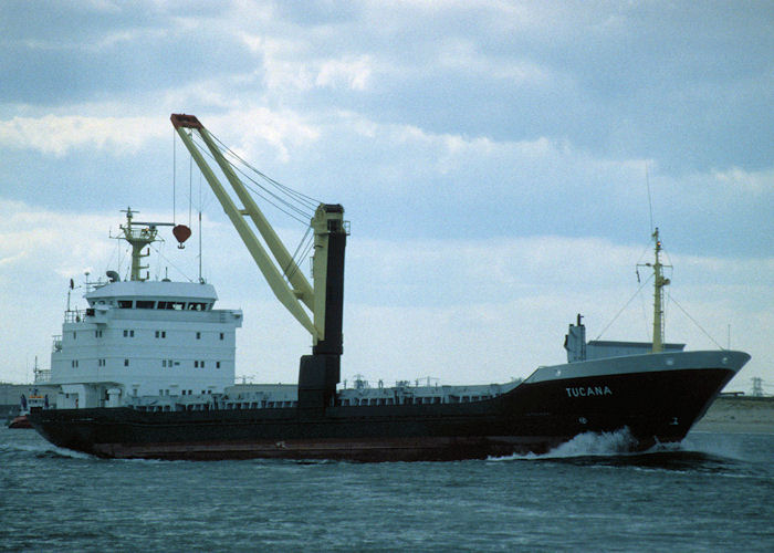 Photograph of the vessel  Tucana pictured departing Europoort on 20th April 1997