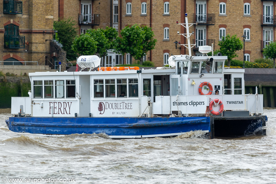 Photograph of the vessel  Twin Star pictured in London on 6th July 2023