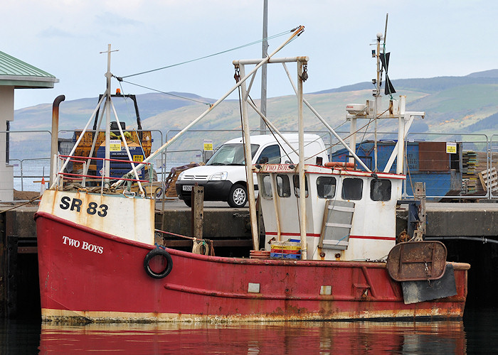 Photograph of the vessel fv Two Boys pictured at Stranraer on 6th May 2012