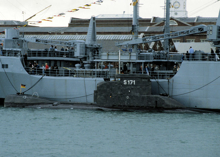 Photograph of the vessel FGS U-22 pictured in Portsmouth Naval Base on 27th May 1996