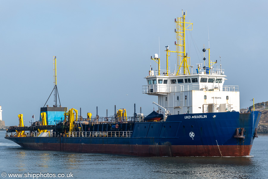 Photograph of the vessel  UKD Marlin pictured arriving at Aberdeen on 20th March 2025