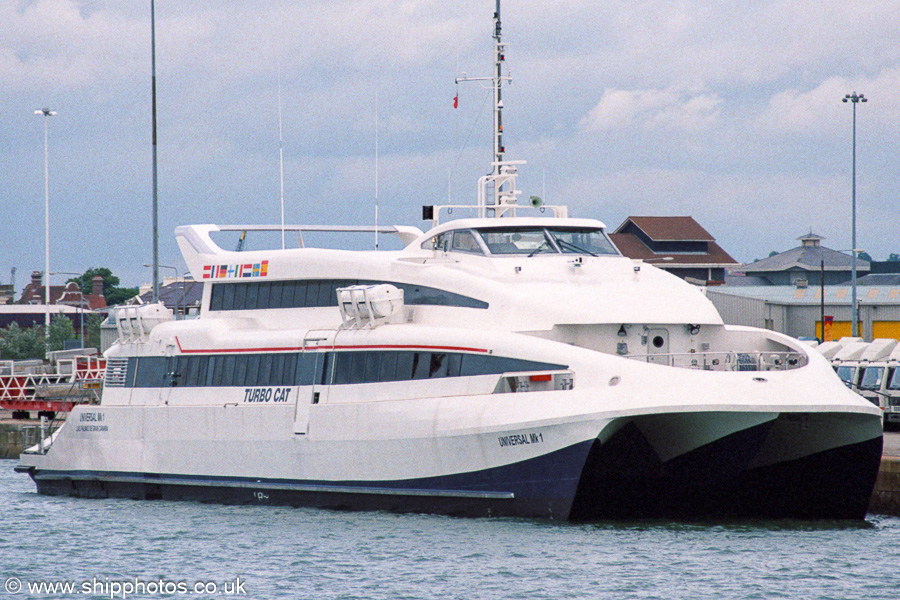 Photograph of the vessel  Universal Mk.I pictured in Southampton on 22nd July 2001