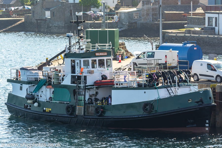 Photograph of the vessel  Valhalla pictured at Stromness on 17th May 2024