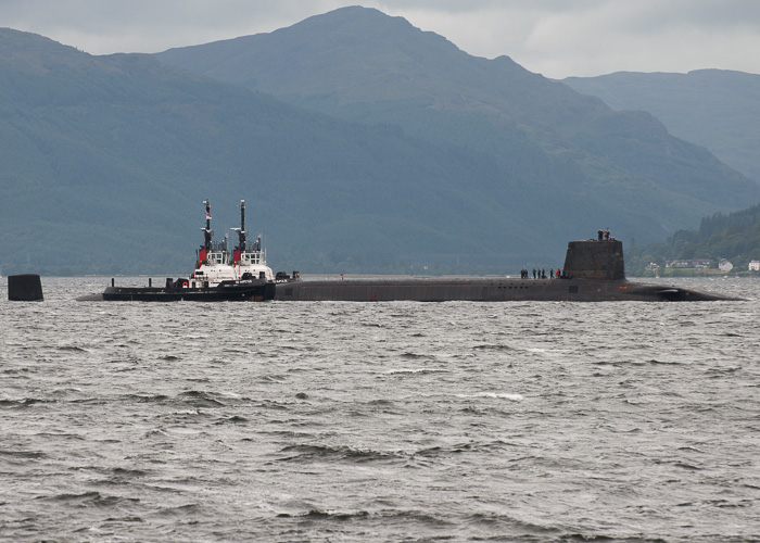 Photograph of the vessel HMS Vanguard pictured on the River Clyde on 11th August 2014