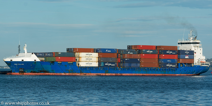 Photograph of the vessel  Vega Philipp pictured arriving at Greenock Ocean Terminal on 7th May 2018